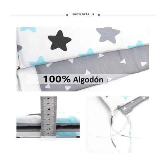 Protector de Cuna Algodón Acolchado – 200 x 30 cm