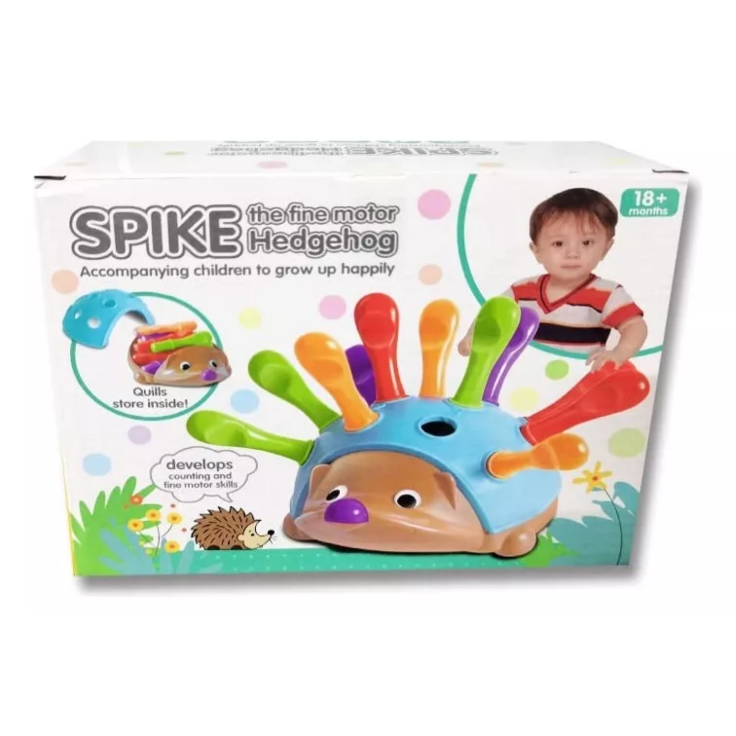 Erizo Montessori de Encaje – Motricidad Fina + 12 Pinchos de Colores | Sprike