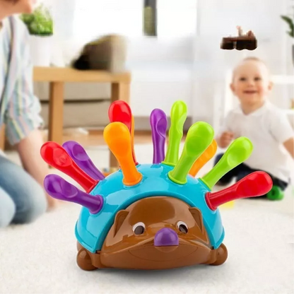 Erizo Montessori de Encaje – Motricidad Fina + 12 Pinchos de Colores | Sprike