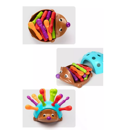 Erizo Montessori de Encaje – Motricidad Fina + 12 Pinchos de Colores | Sprike