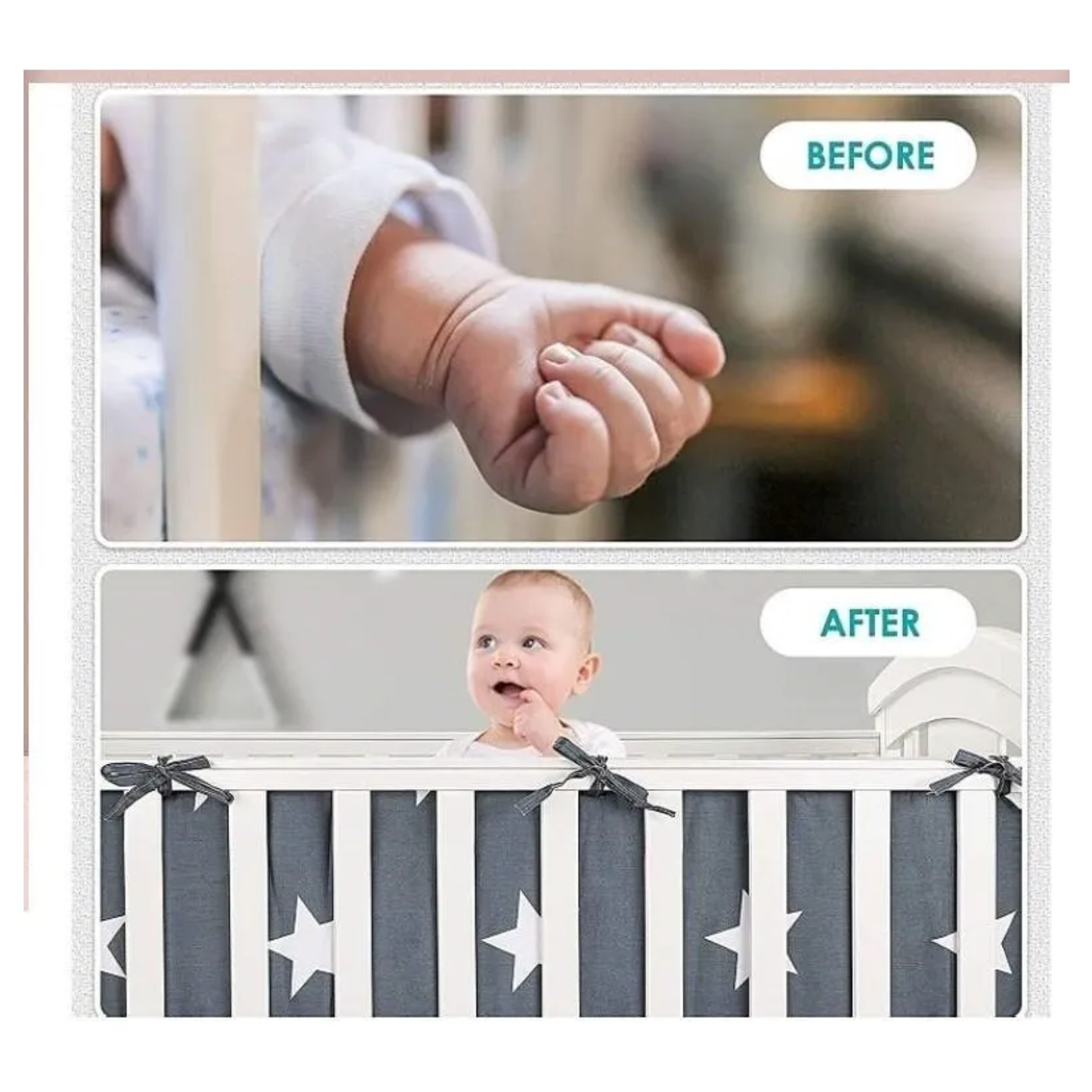 Protector de Cuna Algodón Acolchado – 200 x 30 cm